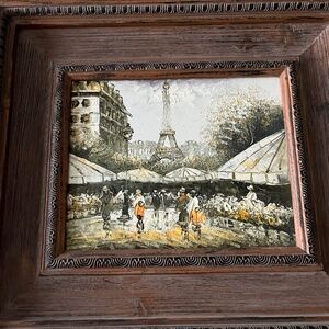 wood frame and oil painting